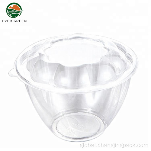 Plastic Salad Container Round PET Plastic Disposable Recyclable Clear Food Container Supplier